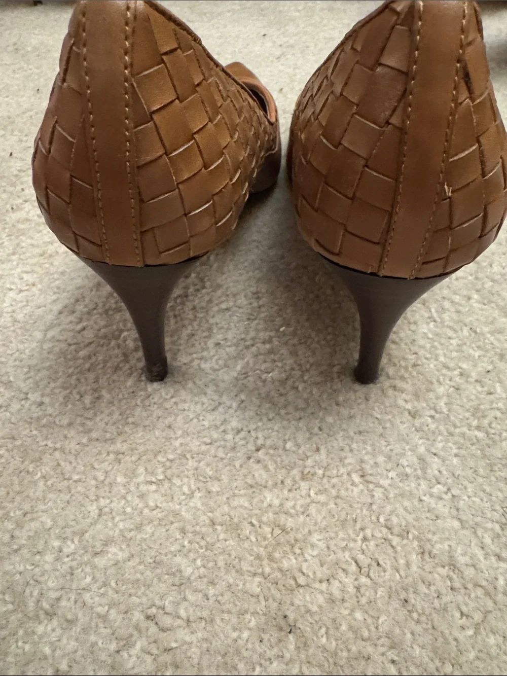 Circa Joan and David Luxe Series Tan Woven Pointed-Toe Flats